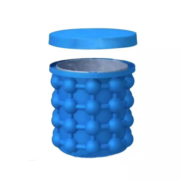 Ice Cube Maker Silicone Bucket with Lid Makes Ice Chips for