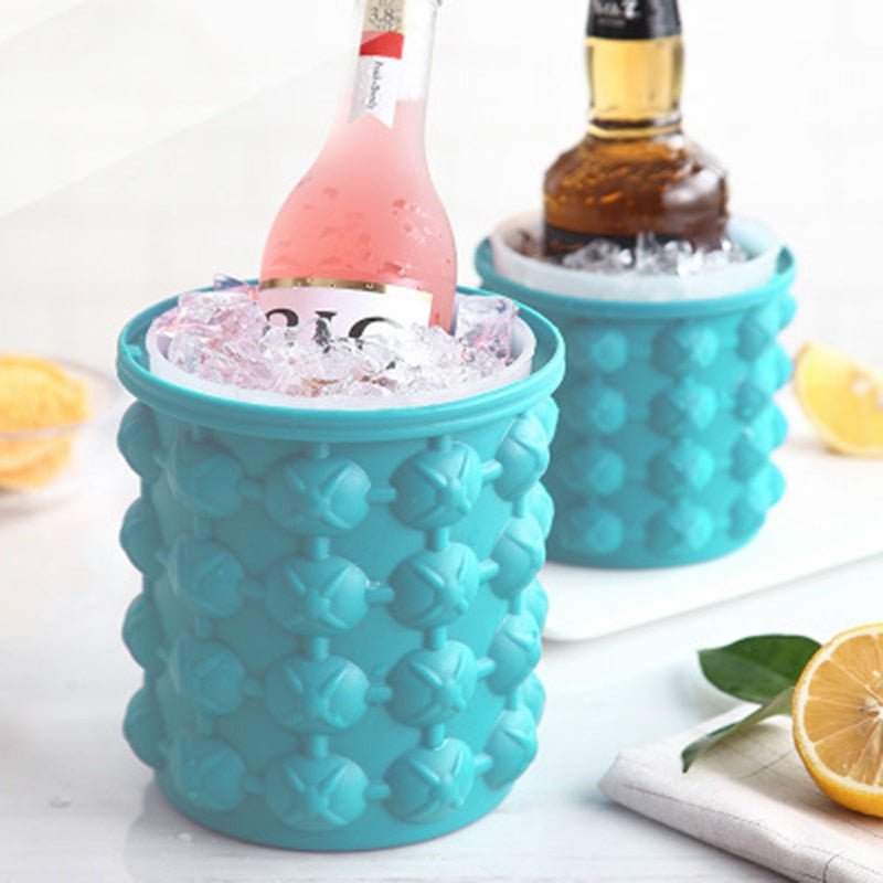 Silicone Ice Bucket Champagne Whisky Beer Ice Cube Maker Portable Bucket Wine Ice Cooler Beer Kitchen Tools Kitchen Accessorie