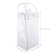 BESTOMZ Durable Clear Transparent PVC Champagne Wine Ice Bag Pouch Cooler Bag with Handle